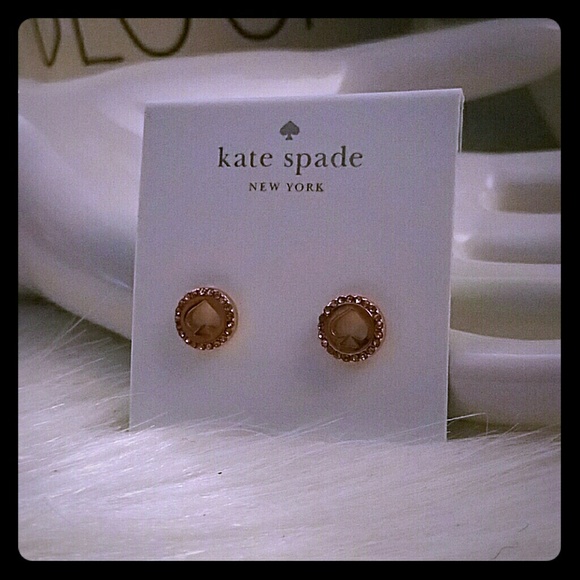 kate spade Jewelry - Kate spade spades pave rose gold earrings